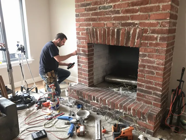 Wellington Chimney Sweep specialist finalizing chimney liner service in Wellington, FL
