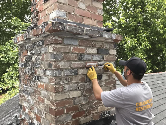 In-progress chimney restoration by Wellington Chimney Sweep in Wellington, FL