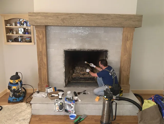 Detailed creosote removal process by Wellington Chimney Sweep in Wellington, FL