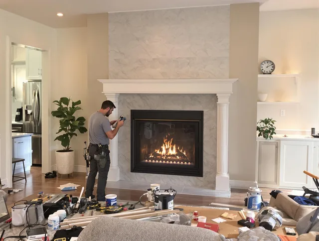 Newly installed fireplace by Wellington Chimney Sweep in Wellington, FL